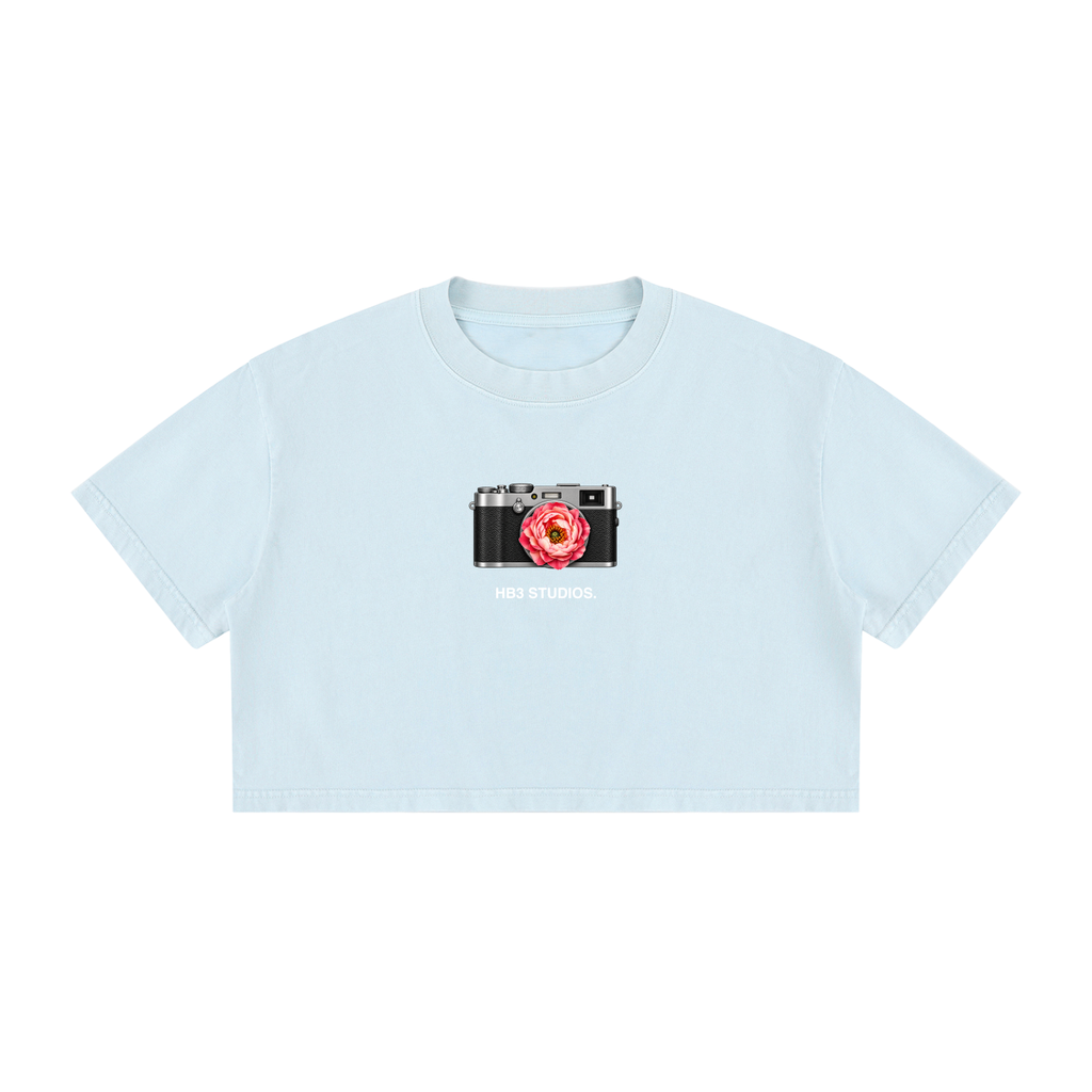 The Peony Prime Crop | Women's Mineral Wash Cotton Crop T-Shirt