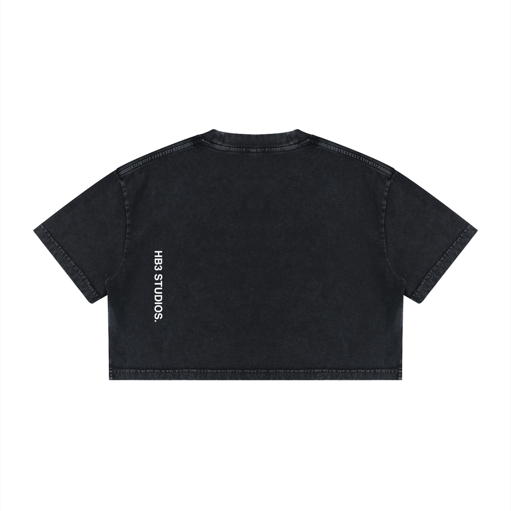 The Peony Prime Crop | Women's Mineral Wash Cotton Crop T-Shirt