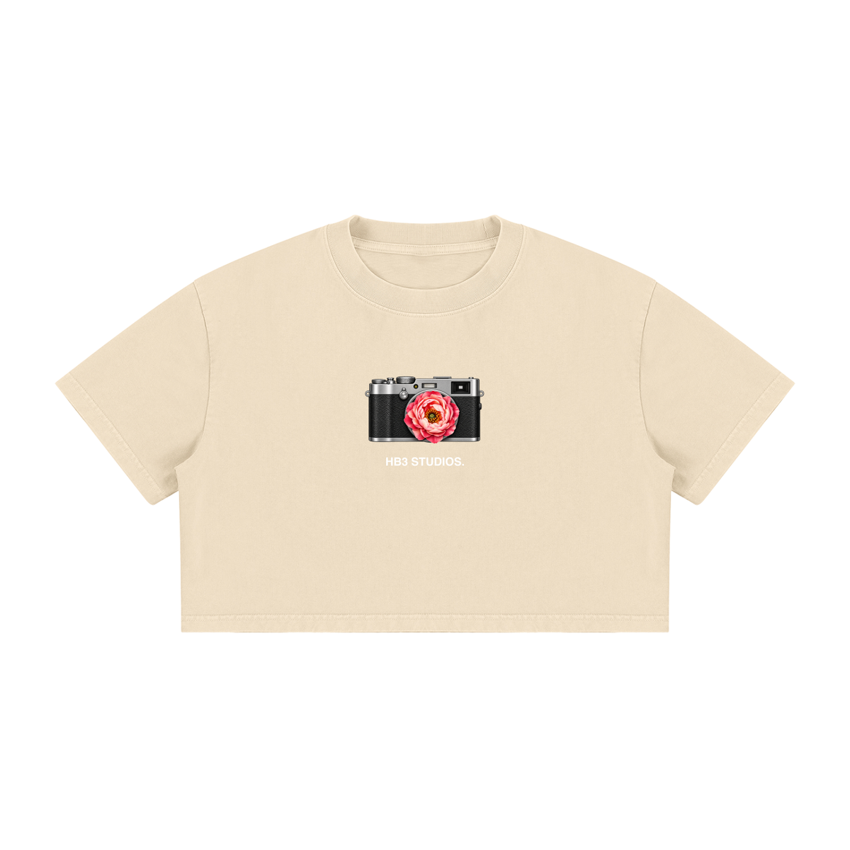 The Peony Prime Crop | Women's Mineral Wash Cotton Crop T-Shirt