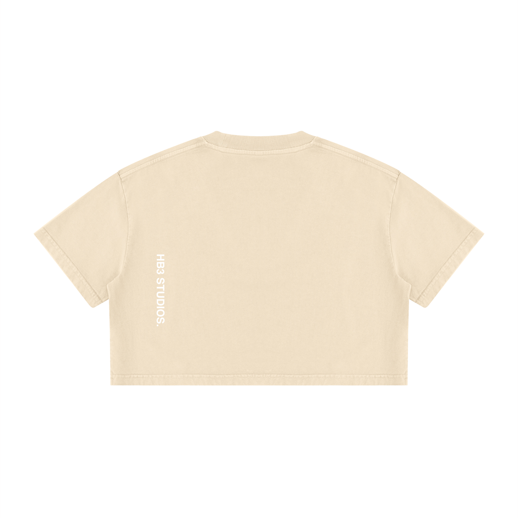 The Peony Prime Crop | Women's Mineral Wash Cotton Crop T-Shirt