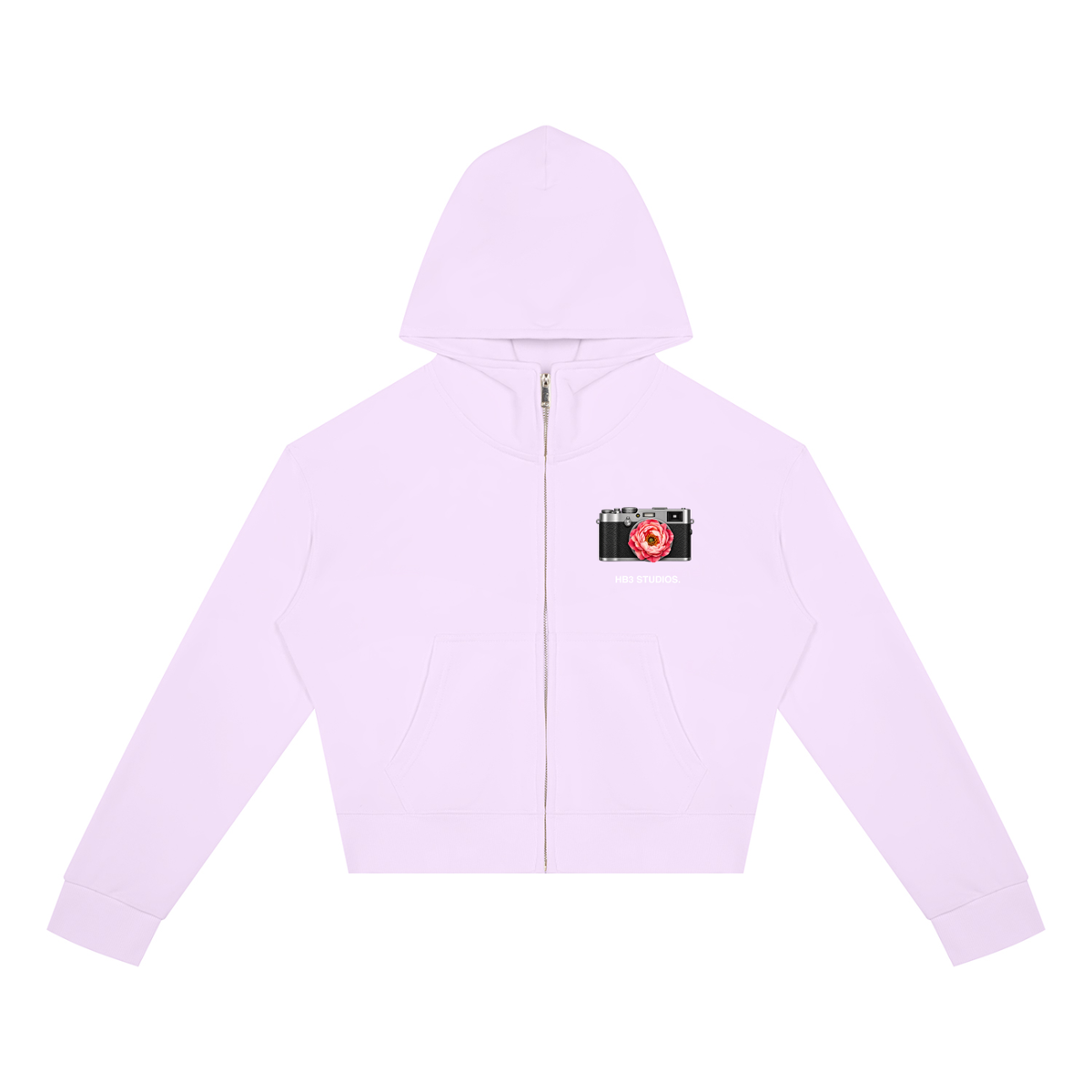 The Peony Prime | Women's Crop Full Zip Hoodie