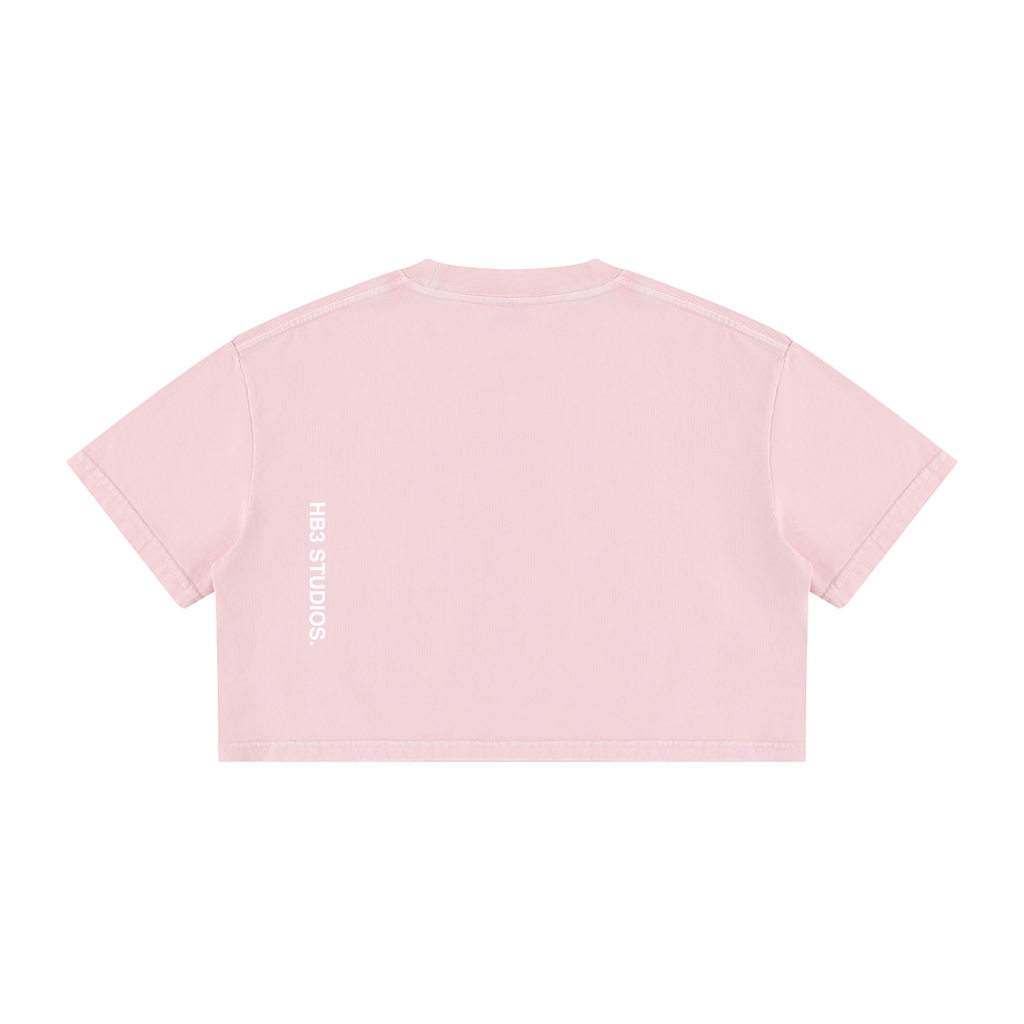 The Peony Prime Crop | Women's Mineral Wash Cotton Crop T-Shirt