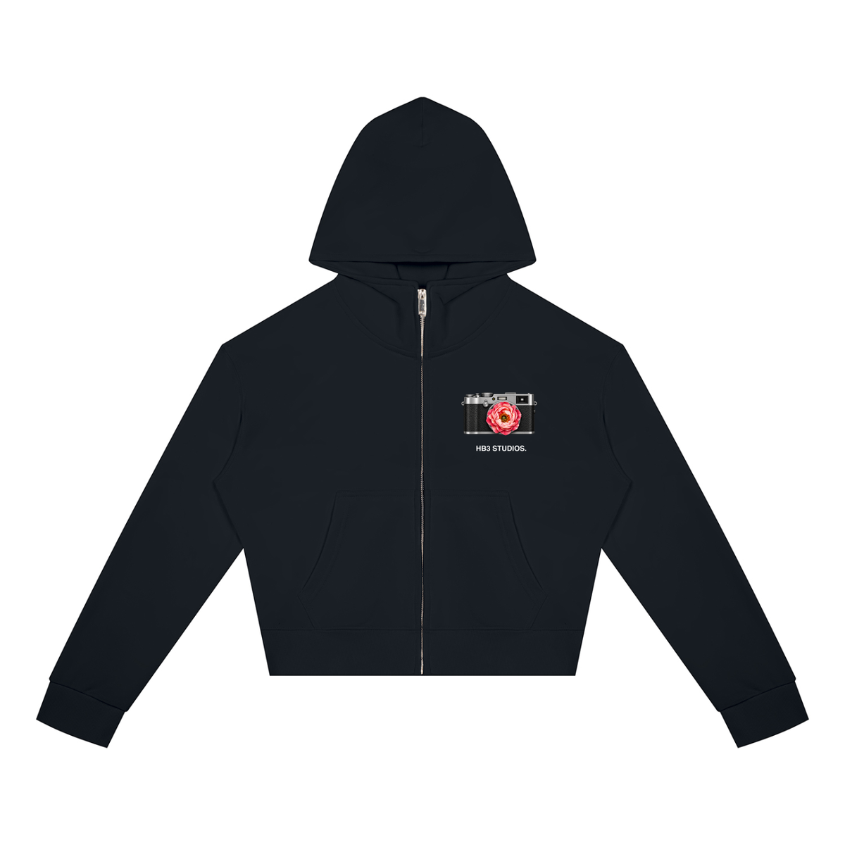 The Peony Prime | Women's Crop Full Zip Hoodie