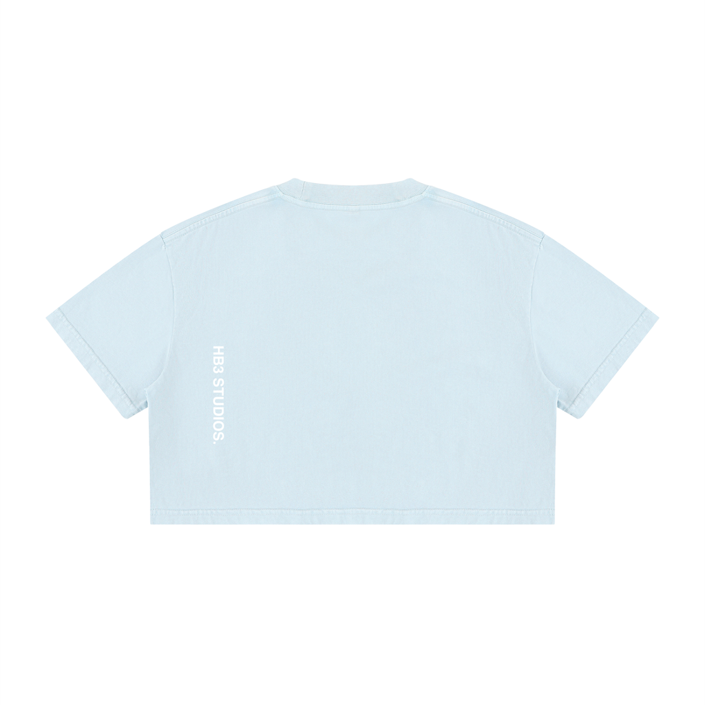 The Peony Prime Crop | Women's Mineral Wash Cotton Crop T-Shirt